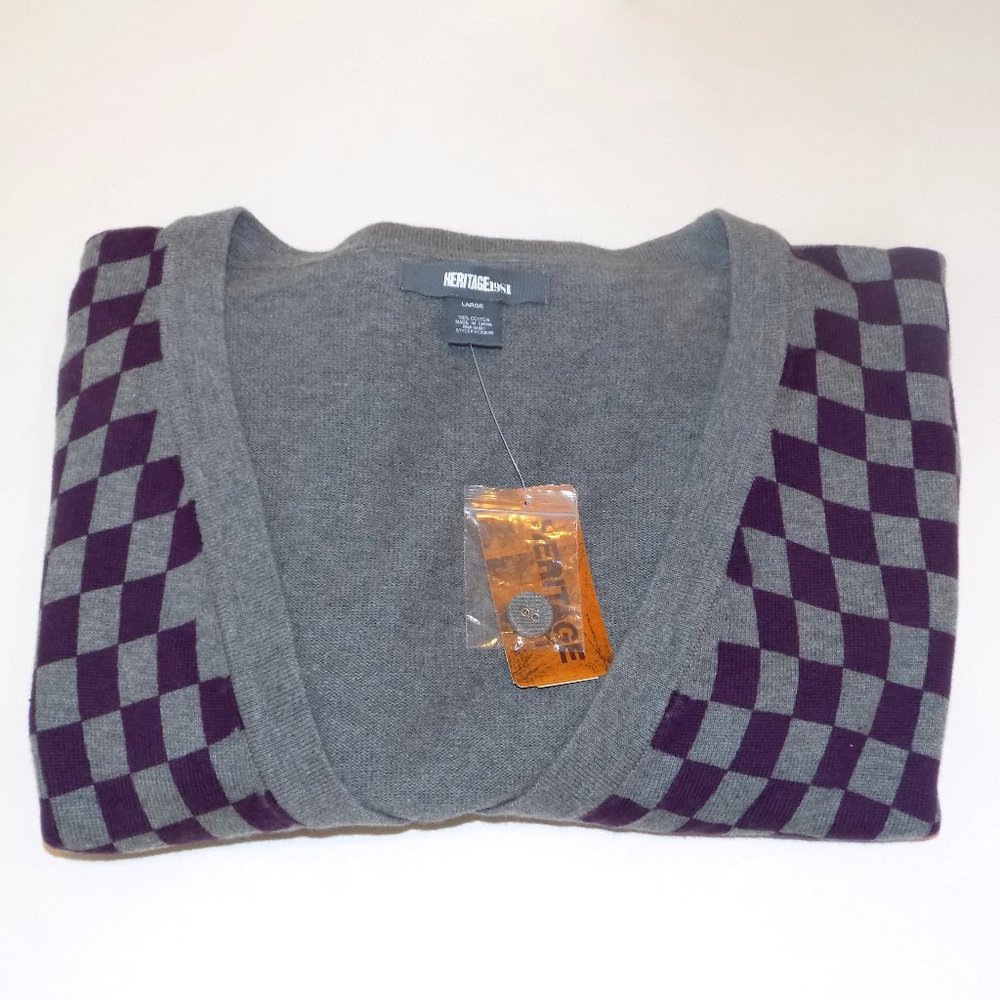 HERITAGE 1981 CHECKERED CARDIGAN SWEATER